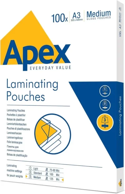 Folija za plastificiranje Apex A3 125 mikrona 1/100