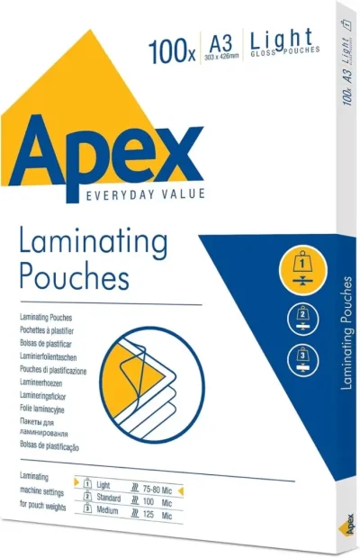 Folija za plastificiranje Apex A3 80 mikrona 1/100