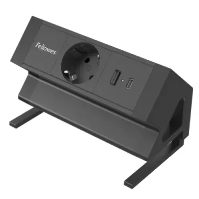 Stoni strujni modul Ampra™ – USB-C, utičnica, crni