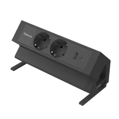 Stoni strujni modul Power Desk 2 – 2 utičnice, crni
