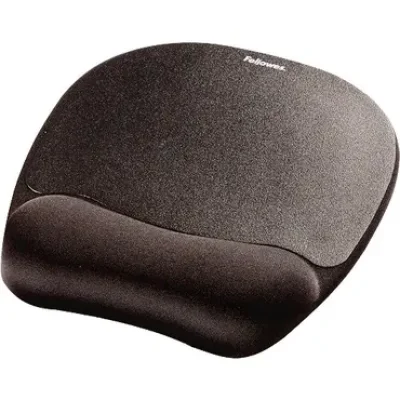 Podloga za miš sa osloncem – memory foam, crna