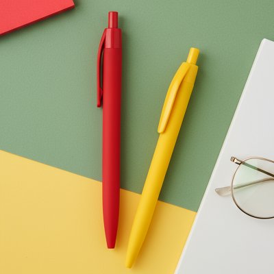 AMIGA SOFT, plastična hemijska olovka, bela