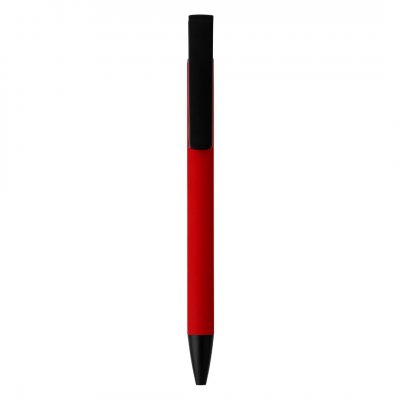HALTER METAL, metalna hemijska olovka sa držačem za mobilni telefon, crvena