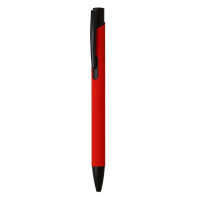 OGGI SOFT BLACK, metalna hemijska olovka, crvena
