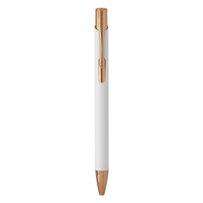 OGGI ROSE GOLD, metalna hemijska olovka, bela