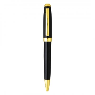 BERTA, metalna hemijska olovka u poklon kutiji, crno-zlatna