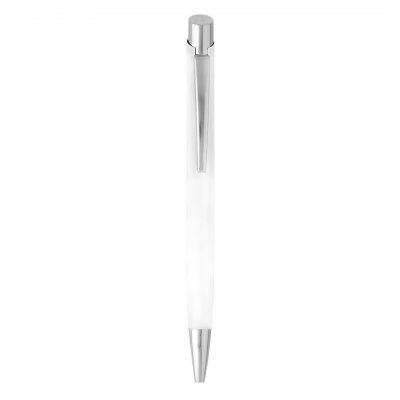 HARMONY SOFT, metalna hemijska olovka u metalnoj poklon tubi, bela