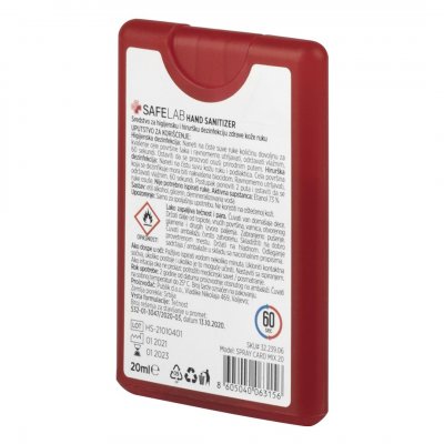 SPRAY CARD 20, antibakterijska tečnost za dezinfekciju ruku, 20 ml, 50/1, crveni