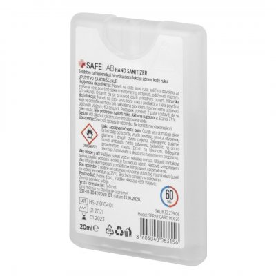SPRAY CARD 20, antibakterijska tečnost za dezinfekciju ruku, 20 ml, 50/1, transparentni