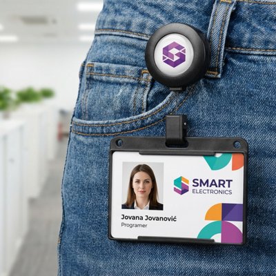 ACCESS H, držač za identifikacionu karticu sa povratnim mehanizmom, beli