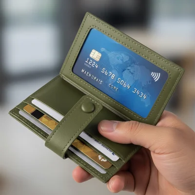 ARKON, kožni držač za kartice sa rfid zaštitom, plavi