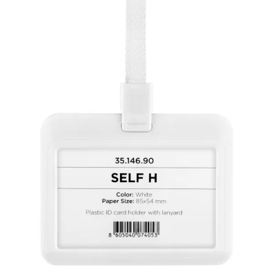 SELF H, plastični uložak za indentifikacionu karticu sa trakicom, beli