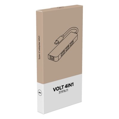 VOLT 4IN1, usb razdelnik sa 4 ulaza, tamno sivi