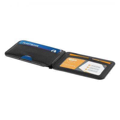 BANK, novčanik, držač kartica i držač za telefon sa magnetom, crni