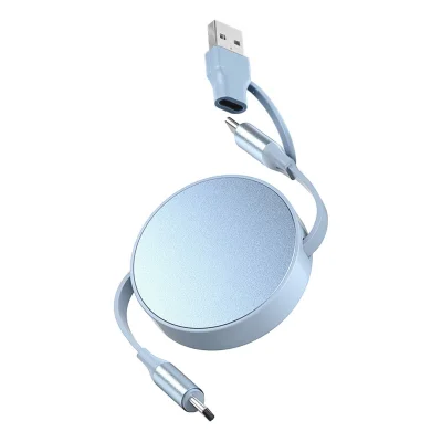 FURIO 2IN1, usb type-c kabl za punjenje i prenos podataka, 2 u 1, 240w, svetlo plavi