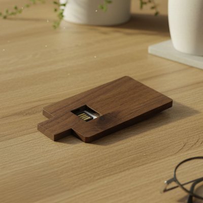CREDIT CARD WOOD, usb flash memorija, braon, 64GB