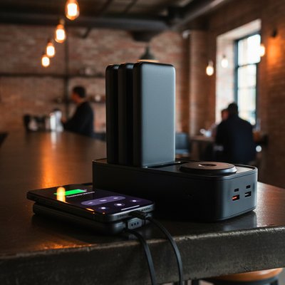 REVOLUTION, pomoćna stanica sa baterijama 4 x 10.000 mah, 65w, crna