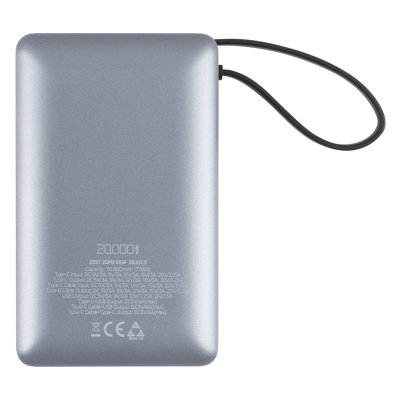 ZEST 20PD 65W, pomoćna baterija za laptop, 20.000 mah, 65 w, tamno siva