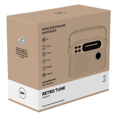 RETRO TUNE, radio i bežični zvučnik, 3w, bež