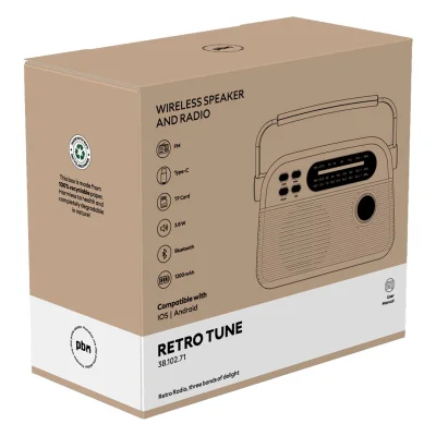 RETRO TUNE, radio i bežični zvučnik, 3w, bež