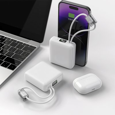 DYNAMIC PD, pomoćna baterija, 10.000 mah, bela