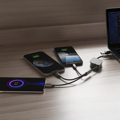 FLASH 60W 6IN1, usb type-c kabl za punjenje i prenos podataka, 6 u 1, 60w, sivi