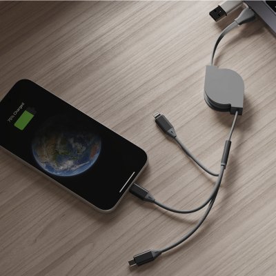 FLASH 60W 6IN1, usb type-c kabl za punjenje i prenos podataka, 6 u 1, 60w, sivi