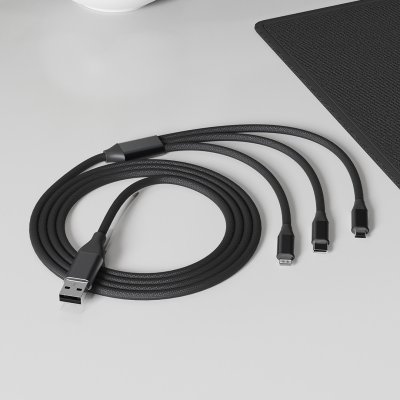 FLET 60W 6IN1, usb type-c kabl za punjenje i prenos podataka, 6 u 1, 60w, crni
