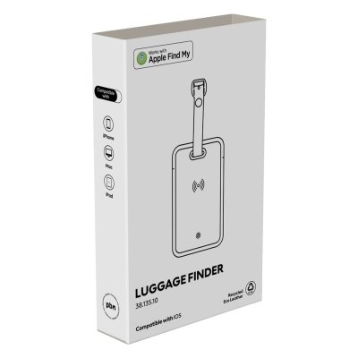 LUGGAGE FINDER, identifikaciona kartica za putnu torbu sa funkcijom lociranja, crni