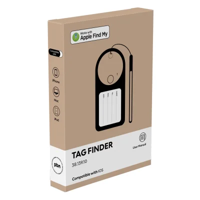 TAG FINDER, identifikaciona kartica za putnu torbu sa funkcijom lociranja, apple findmy, crni