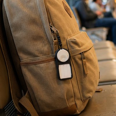 TAG FINDER, identifikaciona kartica za putnu torbu sa funkcijom lociranja, apple findmy, crni