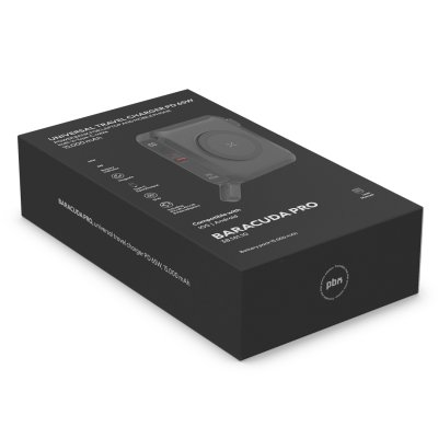 BARACUDA PRO, univerzalni putni punjač laptop pomoćna baterija, 15.000 mah, pd 65w, magsafe, crna