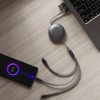 KEPLER 6IN1, usb type-c kabl za punjenje i prenos podataka, 6 u 1, 60w, tamno sivi