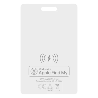 DERAX CARD, kartica sa funkcijom lociranja, apple findmy, bela