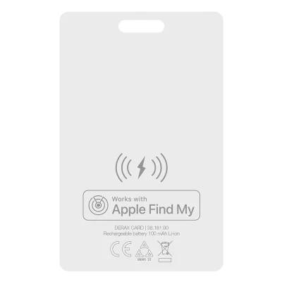 DERAX CARD, kartica sa funkcijom lociranja, apple findmy, bela
