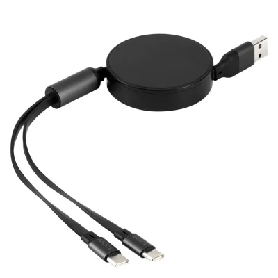 MAX 2IN1, usb type-c kabl za punjenje i prenos podataka, 2 u 1, 100w, crni