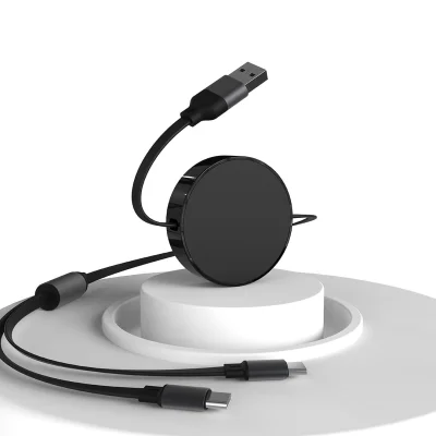 MAX 2IN1, usb type-c kabl za punjenje i prenos podataka, 2 u 1, 100w, crni