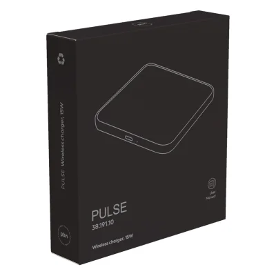PULSE, bežični punjač, 15w, crni