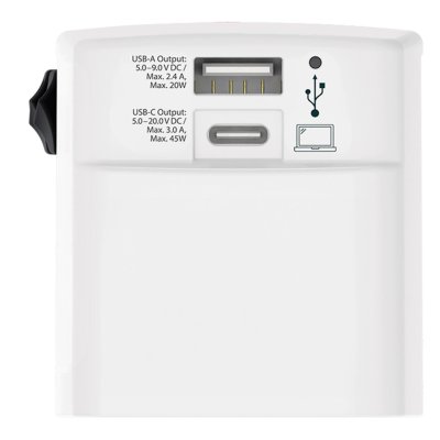 WORLD USB CHARGER AC 45PD, putni multiadapter 45 w, beli