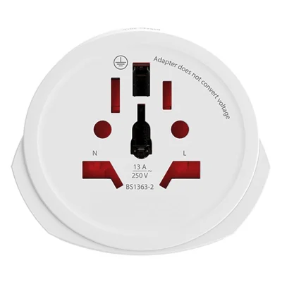 WORLD TO EUROPE, pojedinačni adapter, beli