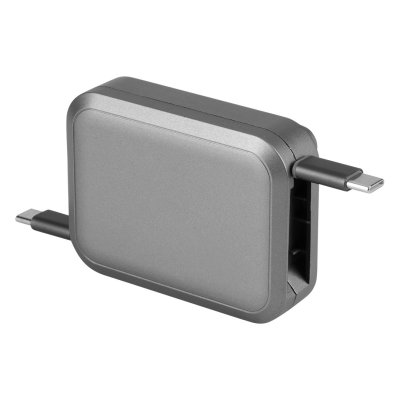 TROJAN 100W 6IN1, type-c kabl za punjenje i prenos podataka, sa držačem za mobilne uređaje, 6 u 1, 100w, srebrni