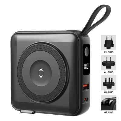 BARACUDA 2 10PD, univerzalni putni punjač pomoćna baterija, 10.000 mah, pd 20w, sa magnetom, crna