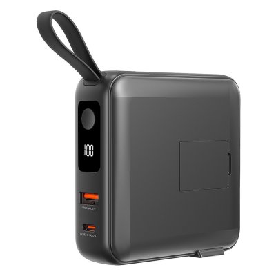 BARACUDA 2 10PD, univerzalni putni punjač pomoćna baterija, 10.000 mah, pd 20w, sa magnetom, crna