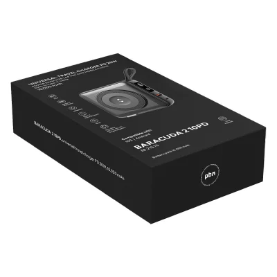 BARACUDA 2 10PD, univerzalni putni punjač pomoćna baterija, 10.000 mah, pd 20w, sa magnetom, crna