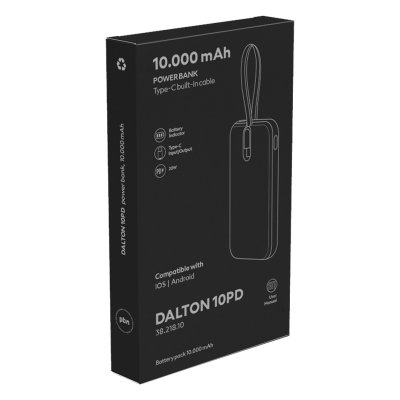 DALTON 10PD, pomoćna baterija, 10.000 mah, crna