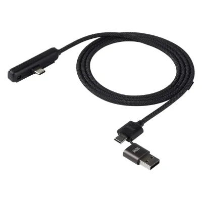 USB / Type-C kabl za punjenje i prenos podataka, sa rotirajućim držačem za mobilne uređaje, 2 u 1, 240W GEIGER 2IN1