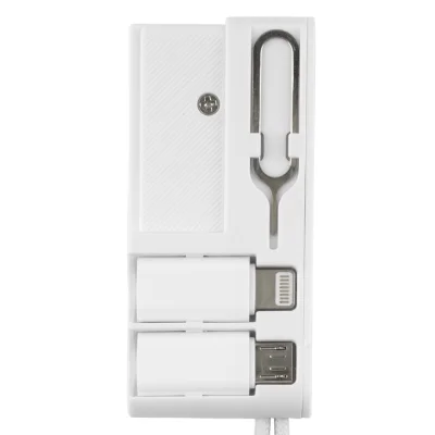 CRUX, plastična kutijica sa usb kablom, adapterima i držačem za mobilne uređaje, 8/1, bela