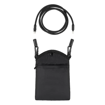 POWERPACK, torbica sa type-c kablom za punjenje i prenos podataka, crna