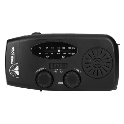 DOMEN, radio, lampa i power bank, crni