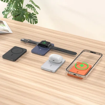 JOIN PD, pomoćna baterija sa magnetom 5.000 mah, bežično punjenje, 15 w, narandžasti